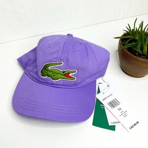 Lacoste Cap Purple Crocodile Logo Cotton NWT Unisex